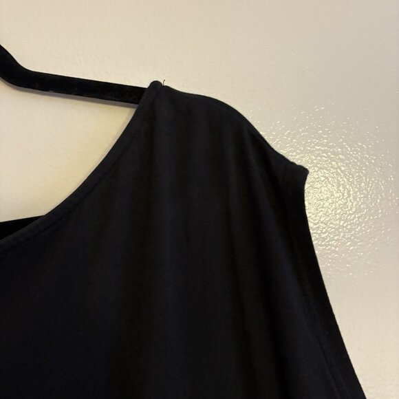 FP Beach Women M Black Cotton Pockets Side Slit Oversized Raquel Midi Dress - Picture 8 of 12